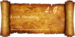 Loch Gergely névjegykártya